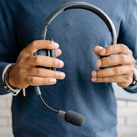 Headset ready for a support call